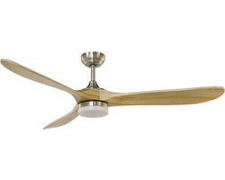 CristalRecord - Plafondventilator Yenbig Ø 152 cm licht hout mat chroom