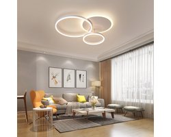 Dimbare Plafondlamp met Afstandsbediening - Moderne LED Kroonluchter met 3 Ringen