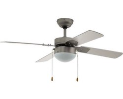 EGLO Gelsina Plafondlamp met Ventilator - 107cm - E14 AC-longer life - 2x trekkoord - Nikkel mat