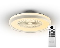 FlinQ LumiFan Plafondventilator met Verlichting - Ventilator voor aan het Plafond - Ideaal voor op de Slaapkamer - Bestuurbaar met Afstandsbediening
