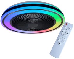 Fonkel - Plafondventilator ZWART – met afstandsbediening – 24Watt met LED lamp 3000K-4000K-6500K RGB CCT