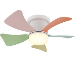 Globo Hines LED plafondventilator met meerdere kleuren 41 cm - roze groen geel blauw oranje