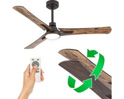 Goedewaere Plafondventilator - Met Afstandsbediening - Zwart - 2 Kleuren Bladen - Met lamp - Fluisterstil - Timer - Ideaal voor slaapkamer - Ventilator plafond - Verlichting - Plafondlamp