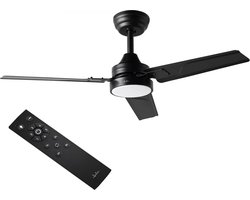 JATA JVTE4233 plafonventilator met lamp - instelbaar in 3 kleuren - timer - afstandsbediening - Zwart