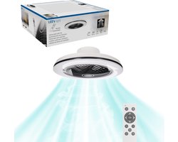LED’s Light - Plafondventilator met Lamp - Ø 51 cm - Afstandsbediening - 3D Ventilatorlamp - 2700K - Zwart