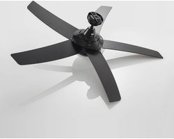 Lindby - Plafondventilatoren met verlichting - 2lichts - Staal, MDF, glas - H: 38.5 cm - E14 - zwart, eik