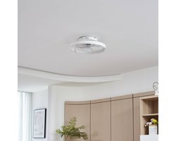 Lindby - Plafondventilatoren met verlichting- met dimmer - Aluminium, PVC, AS, ijzer - H: 14 cm - wit, transparant