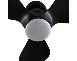 Lindby - Plafondventilatoren met verlichting- met dimmer - CCT - 1licht - Metaal, PMMA, ABS - H: 29.5 cm - zwart - Inclusief lichtbron