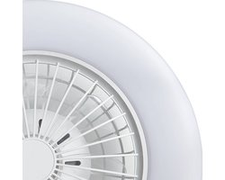 Lindby - Plafondventilatoren met verlichting- met dimmer - CCT - 1licht - plastic - H: 14.5 cm - wit - Inclusief lichtbron