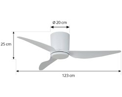 Lindby - Plafondventilatoren zonder verlichting - Metaal, ABS - H: 20.8 cm - wit