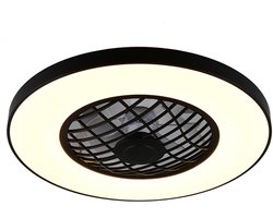 Linkoping Plafondventilator zwart/wit 59cm LED CCT+RGB+Speak - Modern - Reality Leuchten