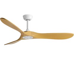 Livano Plafondventilator - Met Verlichting - Plafond Ventilator - Met Lamp - Plafonniere Met Ventilator - Licht Hout/Wit - 132cm