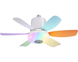 Livano Plafondventilator - Met Verlichting - Plafond Ventilator - Met Lamp - Plafonniere Met Ventilator - Met Licht - Kleur - 47cm