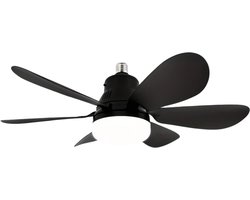 Livano Plafondventilator - Met Verlichting - Plafond Ventilator - Met Lamp - Plafonniere Met Ventilator - Met Licht - Zwart - 50cm