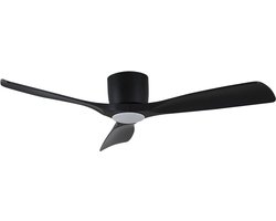 Lucande - Plafondventilatoren met verlichting- met dimmer - CCT - 1licht - Metaal, ABS - H: 21 cm - zwart mat - Inclusief lichtbron