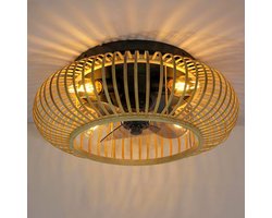 LumenXL - Plafondventilator Paco - zomer/winter - Bamboe - E27 - Ø50cm