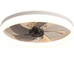 MiShar Plafond Ventilator Lamp - 51 CM - Smart Lamp - 6 Standen - 1 grote led strook - Dimbaar - Wit - Kroonluchter LED Ventilator - Chandelier Fan - Woonkamer Lamp - Ventilator Lampen - Slaapkamer lamp - Eetkamerlamp