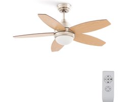 MKSS® Plafondventilator met Verlichting - Ventilator voor Slaapkamer - Air Cooler met Afstandsbediening - Geel