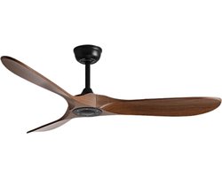 Nivard Plafondventilator - Met Verlichting - Plafond Ventilator - Met Lamp - Plafonniere Met Ventilator - Donker Hout - 152cm