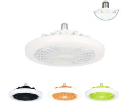 Nivard Plafondventilator - Met Verlichting - Plafond Ventilator - Met Lamp - Plafonniere Met Ventilator - Met Licht - Wit - 22.5cm