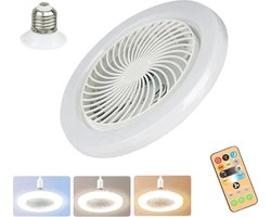 Nivard Plafondventilator - Met Verlichting - Plafond Ventilator - Met Lamp - Plafonniere Met Ventilator - (Met Licht) - Wit