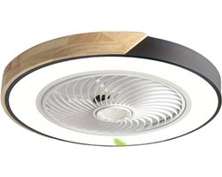 Nivard Plafondventilator - Met Verlichting - Plafond Ventilator - Met Lamp - Plafonniere Met Ventilator - Met Licht - Zwart