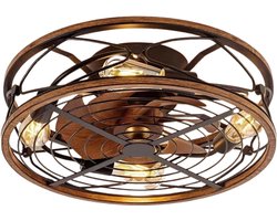 Nivard Plafondventilator - Met Verlichting - Plafond Ventilator - Met Lamp - Plafonniere Met Ventilator - Met Licht