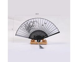Opvouwbare handwaaiers voor dames - Bamboe ventilator met kwastje - Zijden stof wanddecoratie