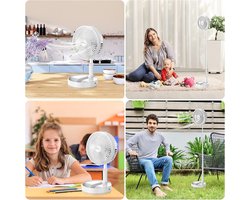 Opvouwbare Stille Staande Ventilator met Krachtige Accu en Zonnepaneel