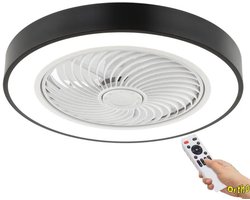 Ortho® - Plafondventilator - Plafondlamp - LED verlichting - LED fan - Zomer- en winterstand - Met afstandsbediening - Zwart