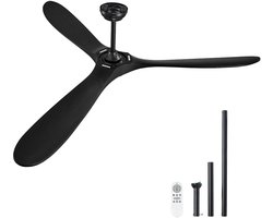 Plafondventilator 180 Cm - 6 Snelheden - 3 Houten Bladen - Omkeerbare Gelijkstroommotor - Moderne Design voor Woonkamer en Slaapkamer