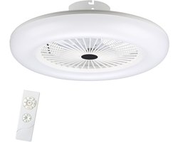 Plafondventilator met LED Verlichting Inclusief Afstandsbediening - 55cm Plafondlampen met Ventilator & Lamp - Wit