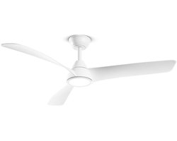 Plafondventilator met licht Perenz 7204 B CT Wit – Ø 132 cm, 3 bladen, 6 snelheden, DC-motor 35W, stil