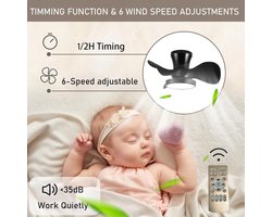 Plafondventilator met licht - stille ventilator 6 snelheden - dimbare LED-verlichting - afstandsbediening - omkeerbaar - 18W - 30W - geschikt voor alle seizoenen