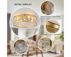 Plafondventilator met Verlichting en Afstandsbediening - Elegant en Ruimtebesparend Ontwerp