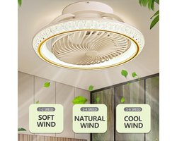 Plafondventilator met Verlichting LED Dimbaar Stille Stijlvolle Plafondlamp 49CM
