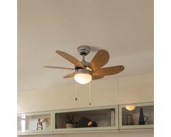 Plafondventilator Slaapkamer - Plafonniere Met Ventilator - Plafondventilator Met Verlichting - Grijs