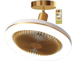 Plafondventilator Slaapkamer - Plafonniere Met Ventilator - Plafondventilator Met Verlichting - Ventilator - Plafondventilator Afstandsbediening - Goud