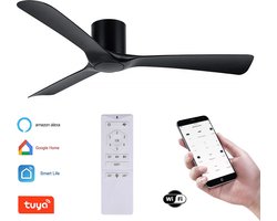 Plafondventilator Storm - Super stil - Hoge kwaliteit - Ventilator 2025 - WIFI - TUYA app - Ø 132 cm - zwart