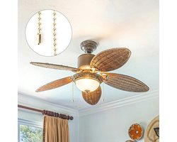 Plafondventilator Trekketting 3m - Kraal Premium Metalen Lamp Trekketting met Connectoren voor Doe-Het-Zelf Knutselwerkjes