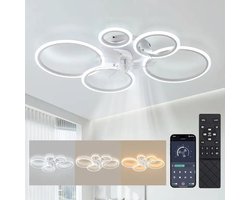 Plafonniere met Ventilator - Plafondventilator - Wit - Plafondventilator Afstandsbediening - Plafondventilator Slaapkamer - Plafond Ventilator met Verlichting - Plafondlamp - Plafonniere - Ideaal voor in uw slaapkamer!