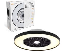 Proventa Premium Plafondventilator met LED lamp - Ø 60 cm - Zomer- en winterstand met afstandsbediening - Plafondlampen met Ventilator & Lamp - Zwart