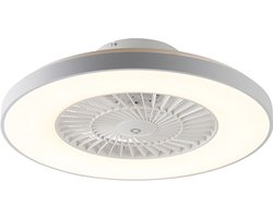 QAZQA climo - Dimbare LED Plafondventilator met Verlichting | Lamp en Afstandsbediening - 1 lichts - Ø 600 mm - Wit - Woonkamer | Slaapkamer | Keuken