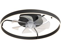 QAZQA maddy - Dimbare LED Plafondlamp - 1 lichts - Ø 29 cm - Zwart - Woonkamer | Slaapkamer