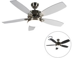 QAZQA malaki - Moderne LED Dimbare Plafondventilator met lamp met Dimmer - 1 lichts - Ø 1198 mm - Staal - Woonkamer | Slaapkamer | Keuken