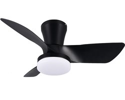 Randers Plafondventilator 3 bladen zwart d:76cm + CCT LED - Modern - Reality Leuchten