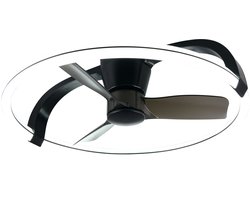REALITY STOCKHOLM - Plafondventilator - Zwart mat - incl. 1x SMD 37 W - Licht apart schakelbaar - Afstandsbediening - Dimbaar - Traploos instelbare lichtkleur - Niet externe dimmerbaar - Timer - Zomer- en wintermodus - 6 snelheidsniveaus
