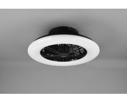 REALITY STRALSUND - Plafondventilator - Zwart mat - incl. 1x SMD 30 W - Licht apart schakelbaar - Afstandsbediening - Dimbaar - Traploos instelbare lichtkleur - Niet geschikt voor externe dimmer - Geheugenfunctie - 3 snelheid - Zomer- en wintermodus