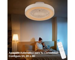 RFWR® Stille Plafondventilator met Dimbaar RGB LED-Licht en Afstandsbediening - Ideaal voor Slaapkamer en Kleine Ruimtes