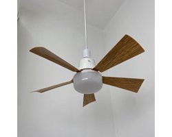 Socket ventilator licht afneembare vijfbladige plafondventilator met afstandsbediening licht plafondventilator met drie lichttonen (wit licht, neutraal licht, warm licht) geschikt voor woonkamer, slaapkamer, keuken